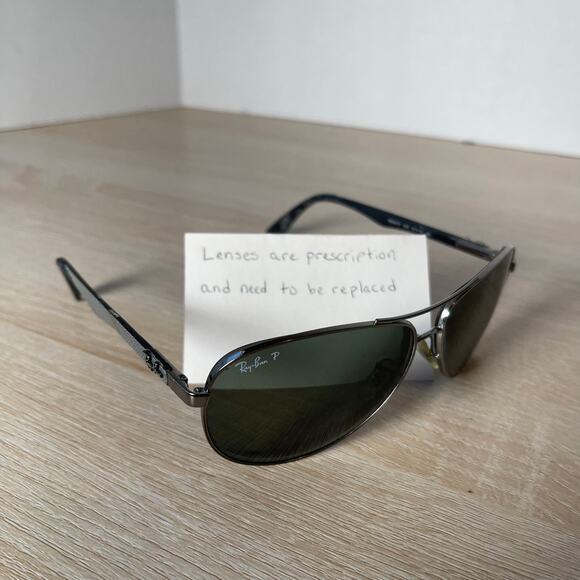 Ray-Ban RB8313 004 Sunglasses FRAMES ONLY/ PARTS ONLY Carbon Fiber Black 61-13 - Picture 1 of 10